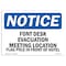 Signmission OSHA Notice, 5" Height, Front Desk Evacuation Meeting Location Flag Sign, 7" X 5", Landscape OS-NS-D-57-L-12926 - alternate 1